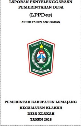 LPPDes Desa Klakah Tahun 2018